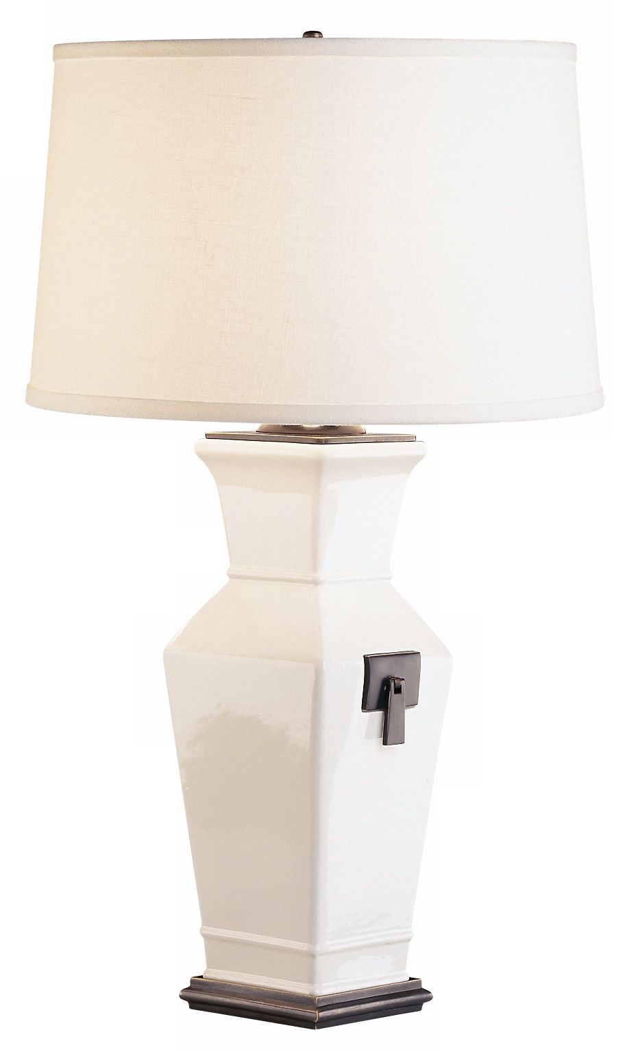 Shaolin Ceramic Jar Table Lamp in Lily White Finish
