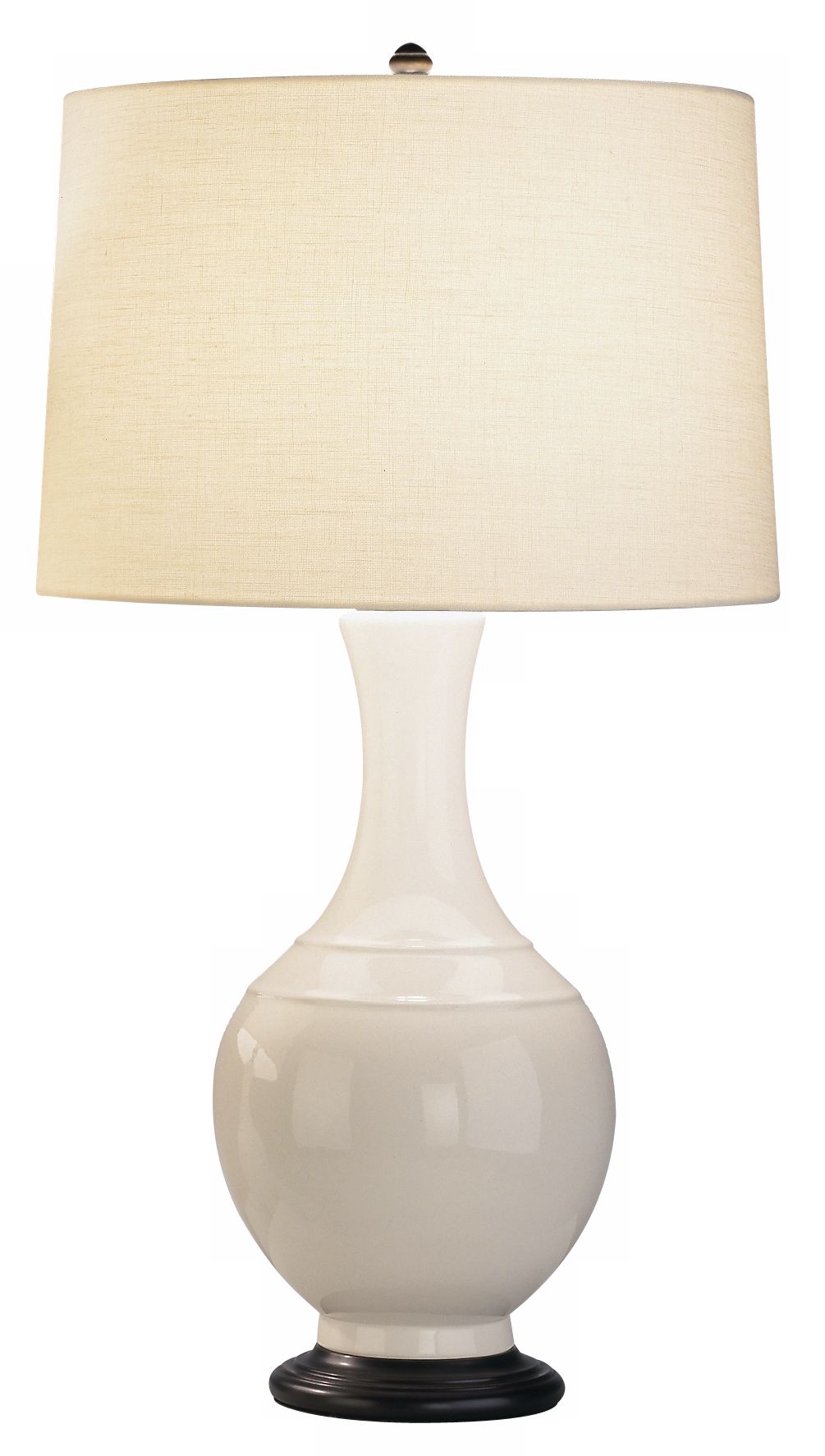 Robert Abbey Edgar Glazed Ceramic Lily  White Table Lamp