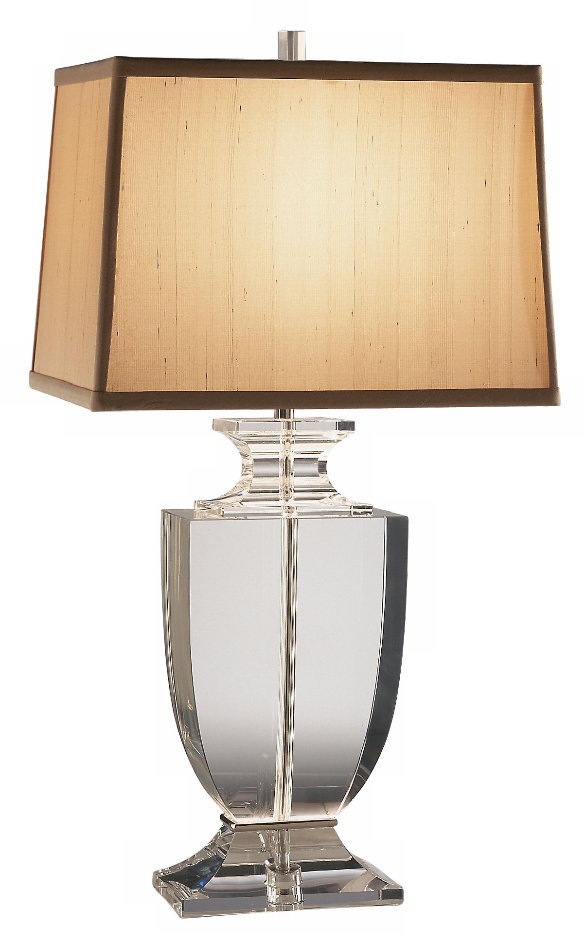Artemis Clear Lead Crystal Table Lamp with Cafe Shade