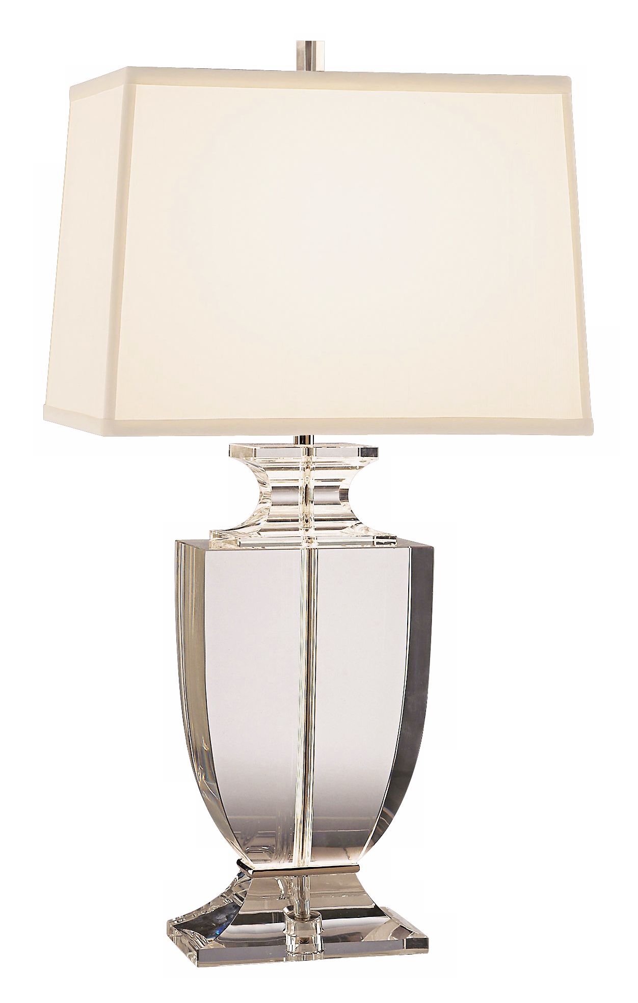 Artemis Clear Lead Crystal Table Lamp with Off-White Shade