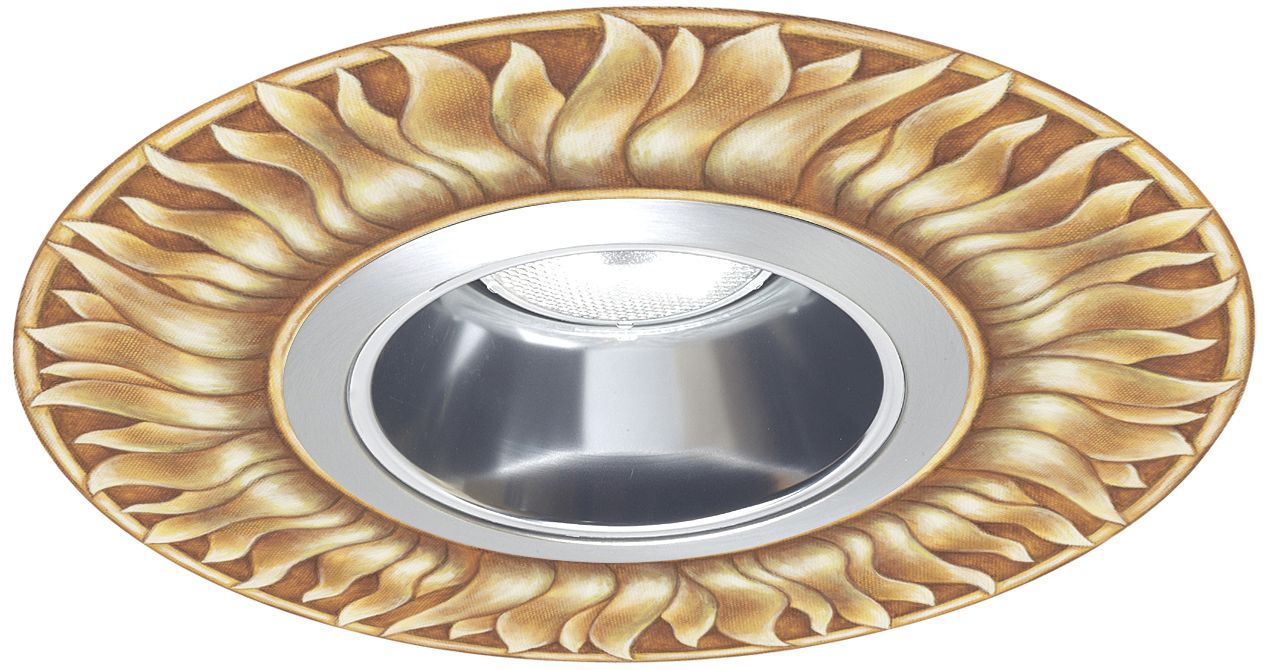 Juno 6" Chrome Recessed Trim with Florentine Sun Medallion