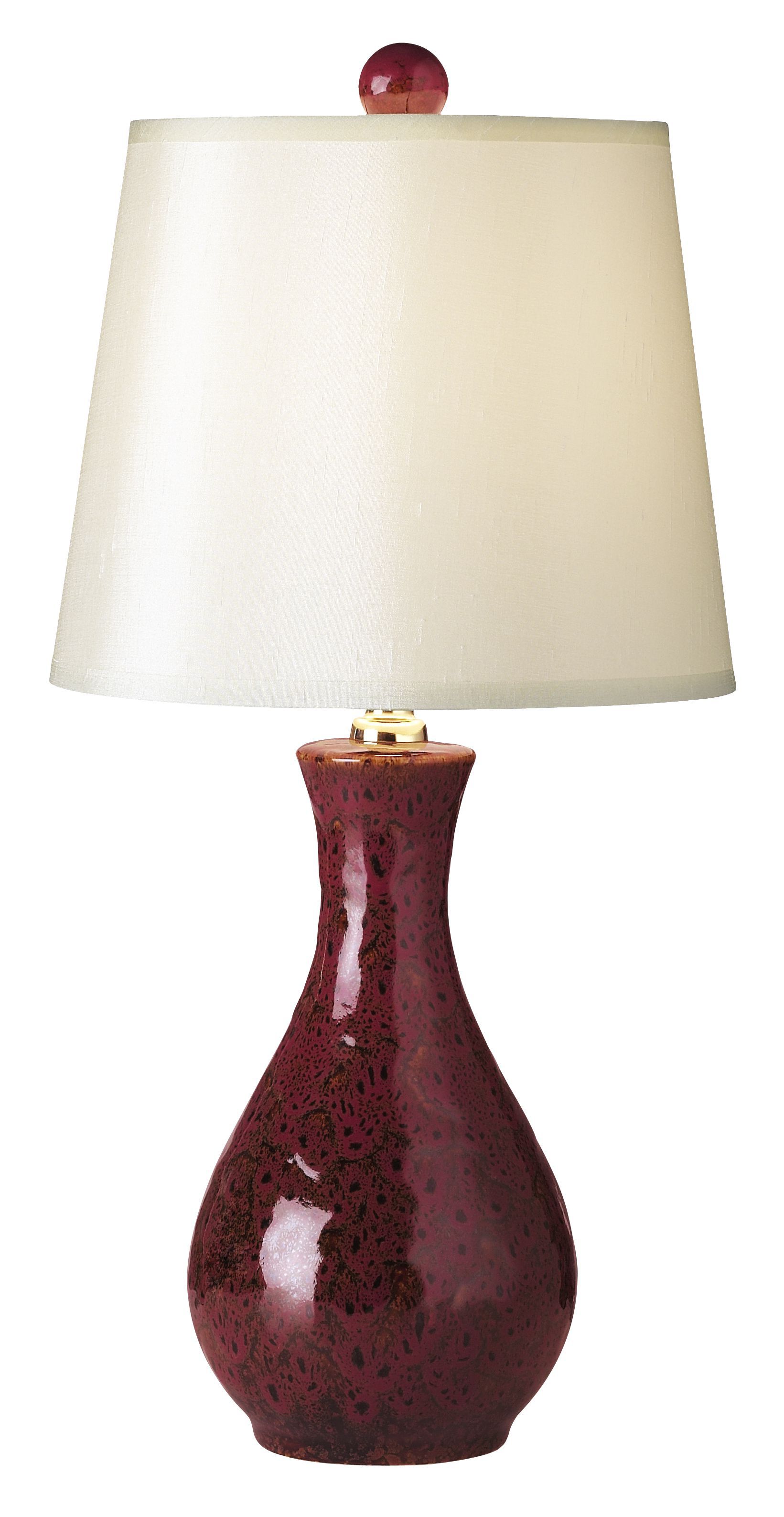 Mottled Red Ceramic Ginger Jar Accent Table Lamp