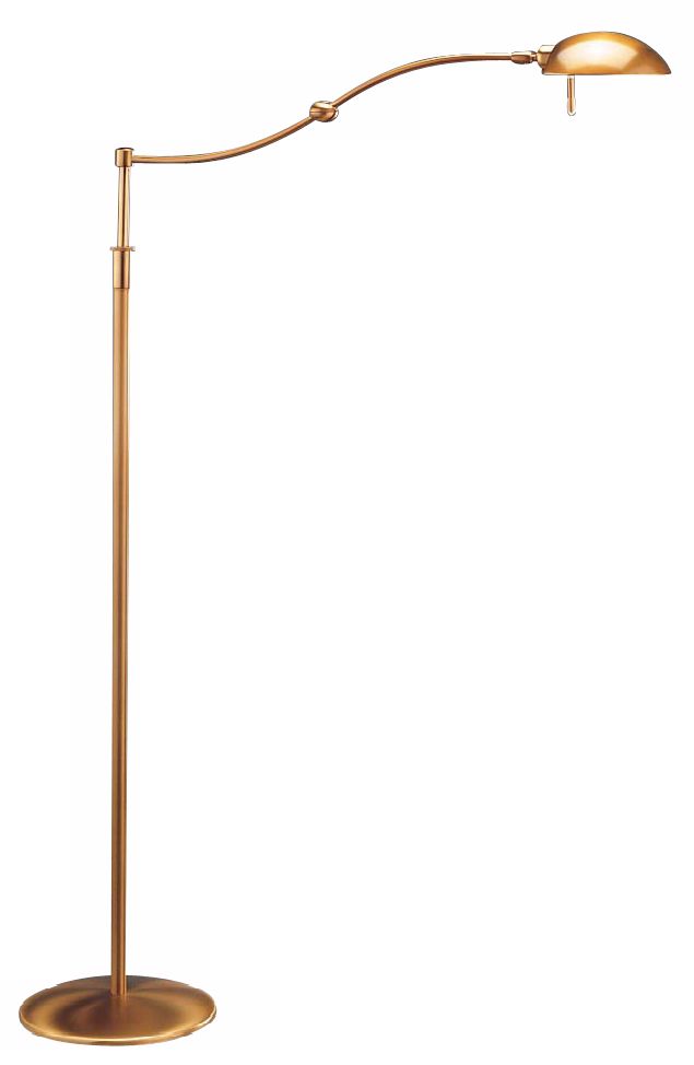 Antique Brass Pharmacy Swing Arm Holtkoetter Floor Lamp