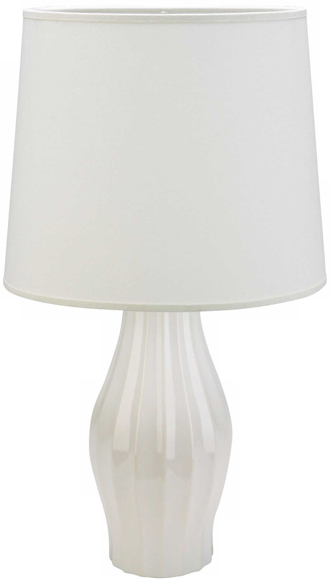Haeger Potteries White Fluted  Ceramic Table Lamp