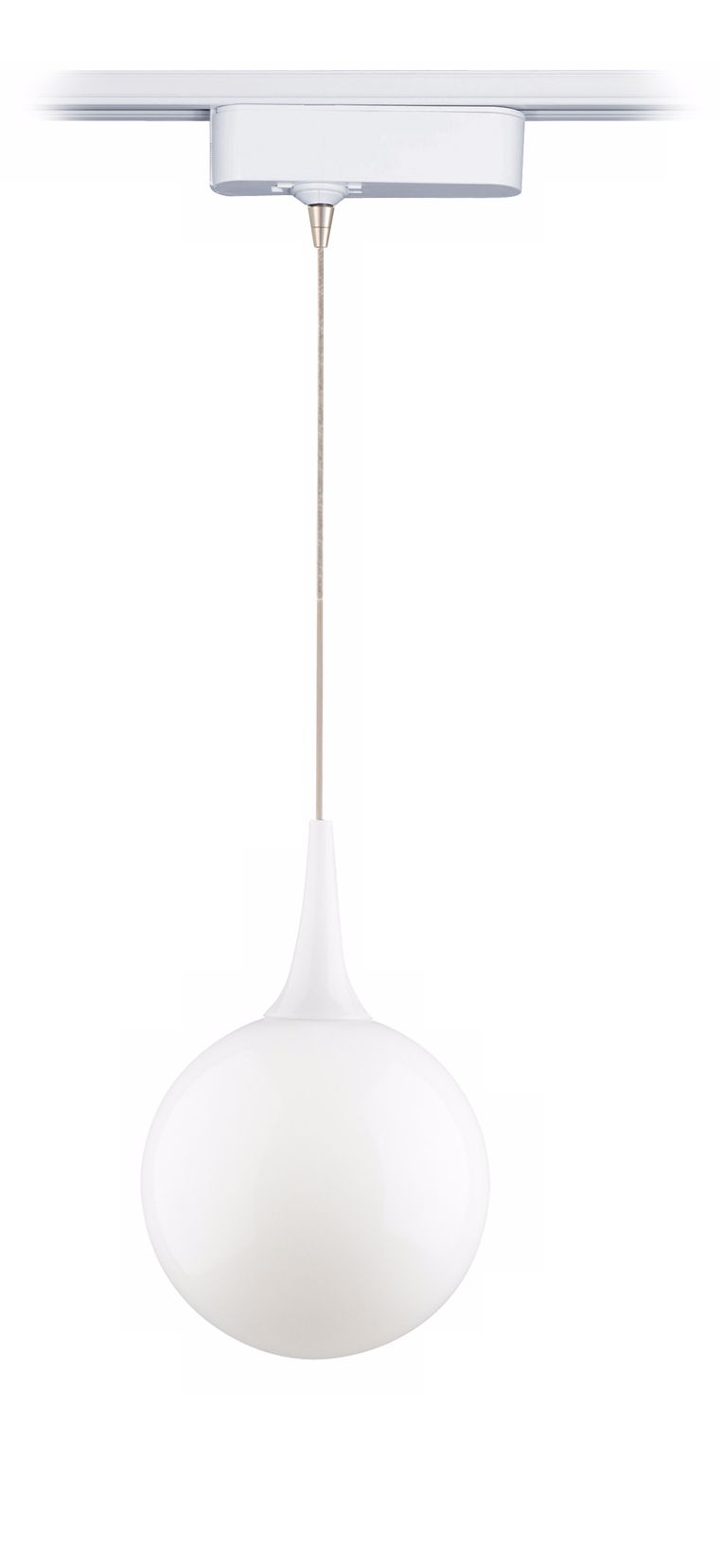Pele White Glass Tech Track Pendant for Lightolier Track Systems