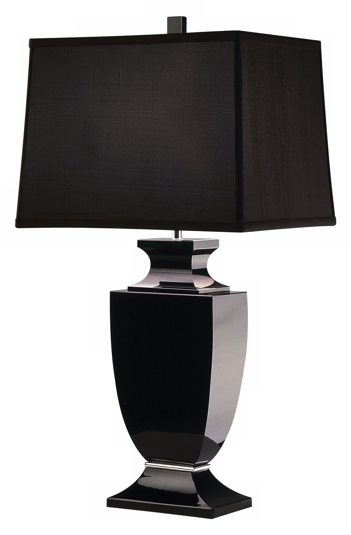 Artemis Black Lead Crystal Table Lamp with Black Shade