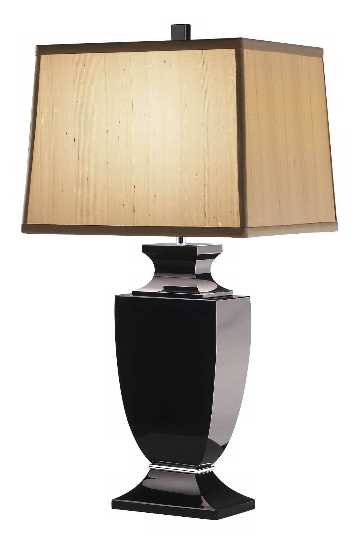 Artemis Black Lead Crystal Table Lamp with Cafe Shade