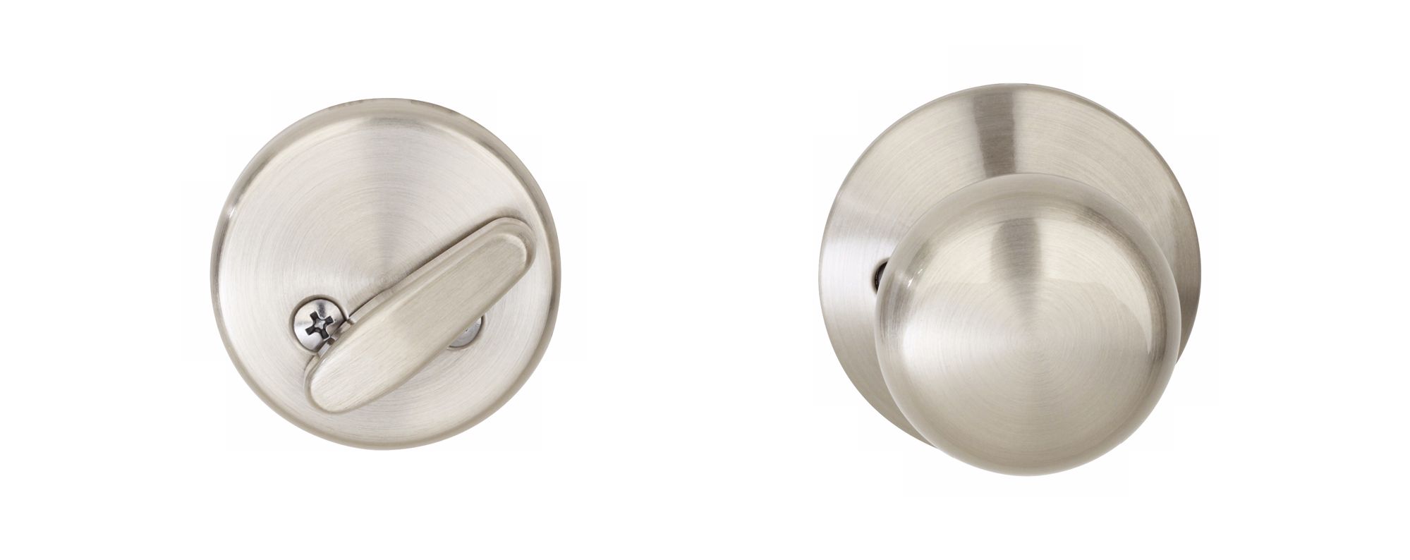Schlage Plymouth Satin Nickel Inside Locking Entry Knob Set
