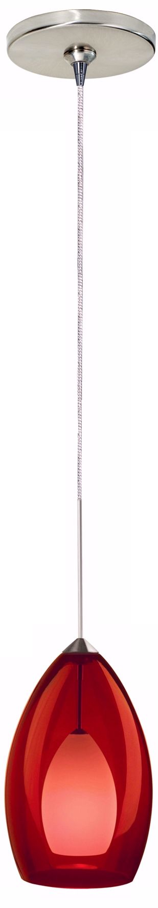 Fire Satin Nickel Red Glass Tech Lighting Mini Pendant