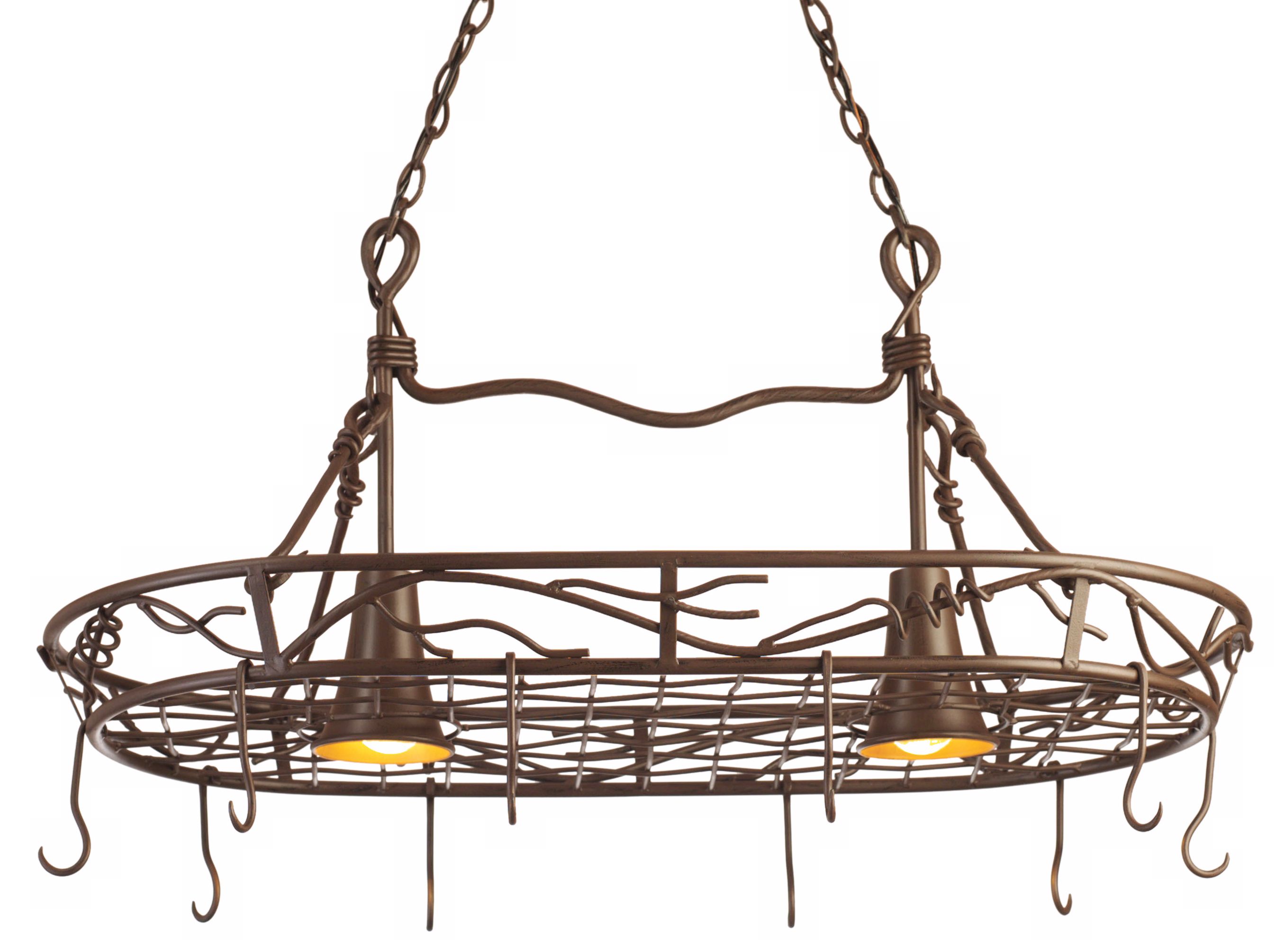 Hand-Twisted Vine Pot Rack Chandelier
