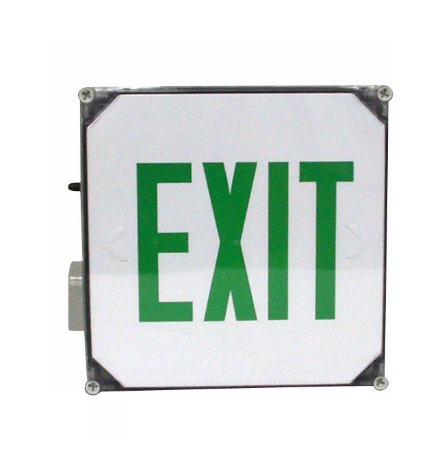 Wet Location Green Emergency Exit Sign 37775