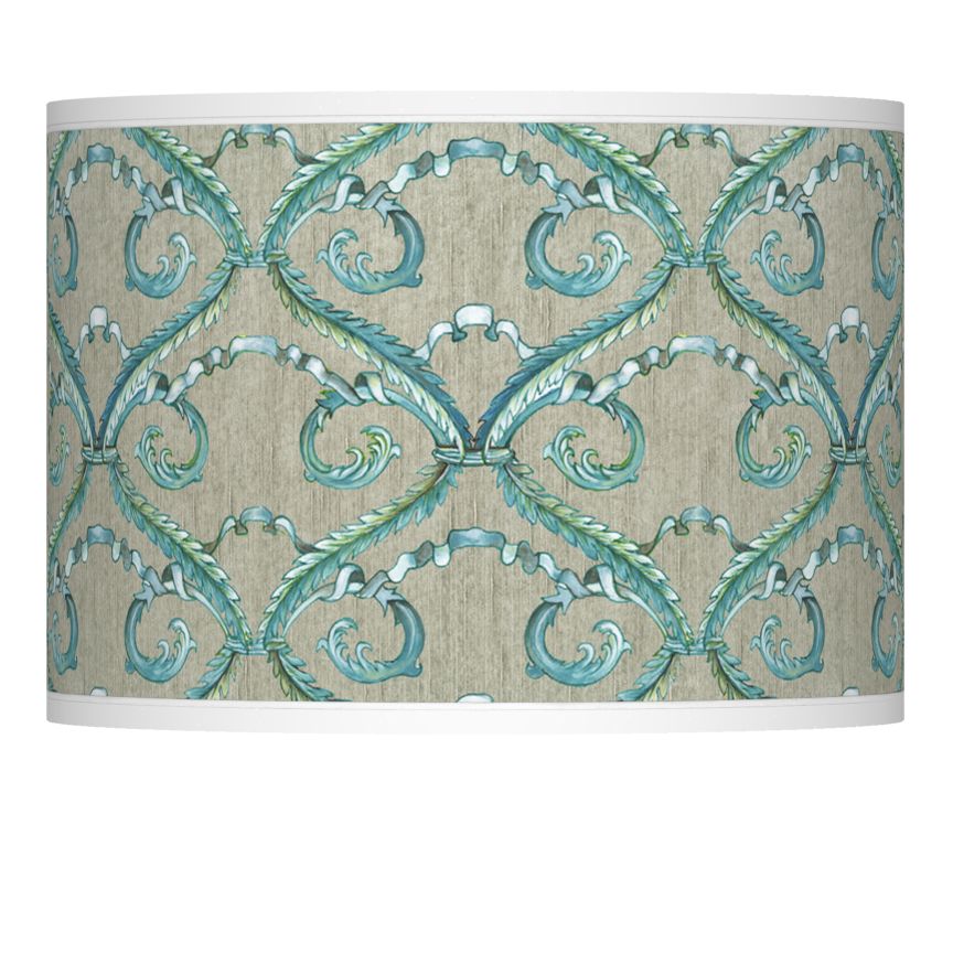 Orleans Blue Giclee Glow Lamp Shade 13.5x13.5x10 (Spider)