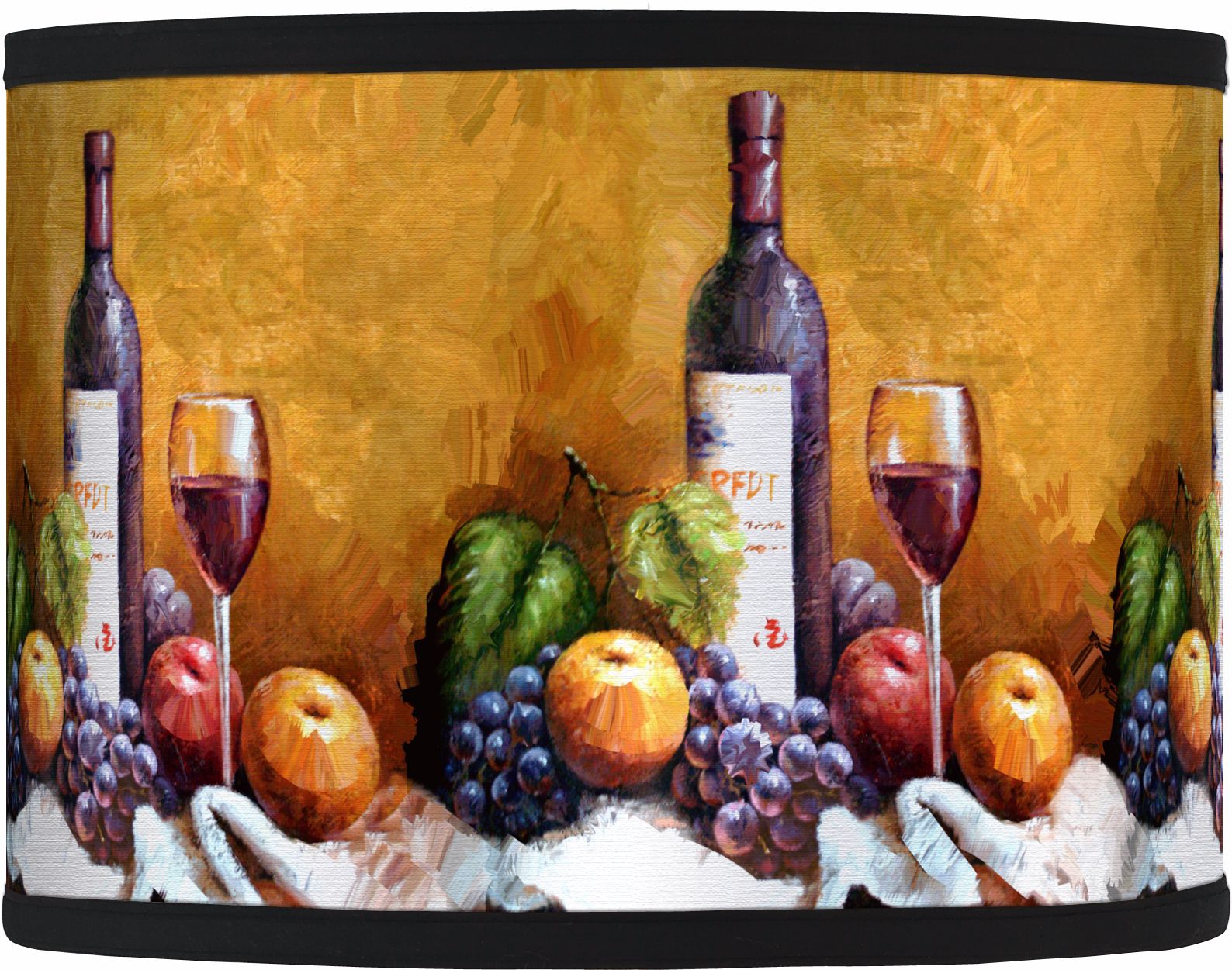 Wine and Fruit Giclee Glow Lamp Shade 13.5x13.5x10 (Spider)
