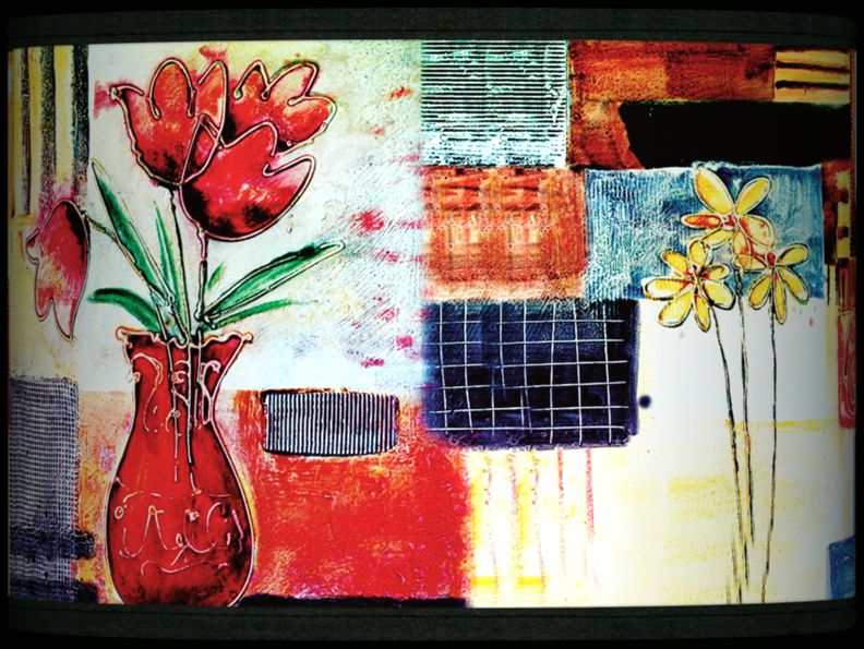 Vase and Flowers Giclee Lamp Shade 13.5x13.5x10 (Spider)