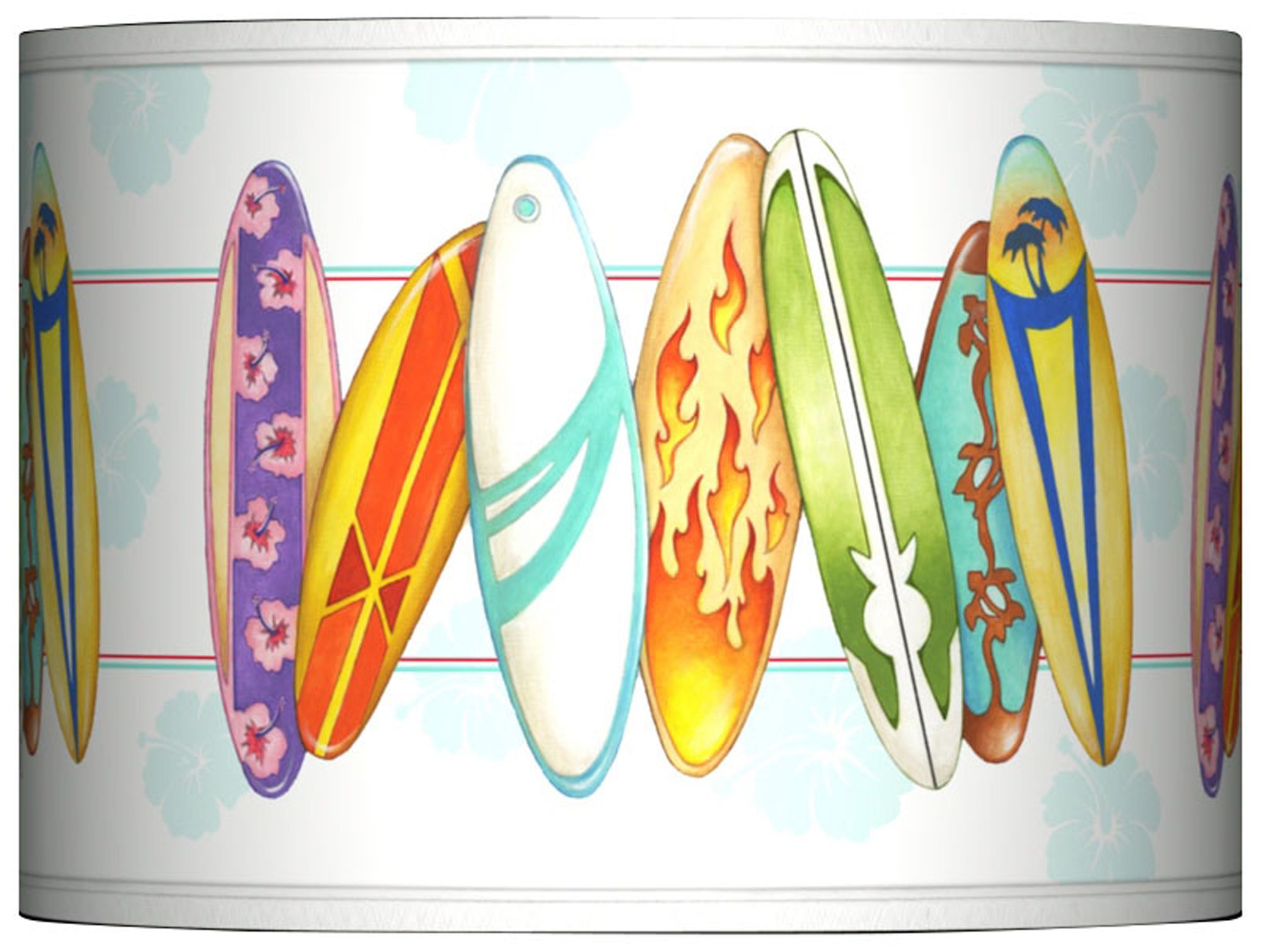 Surfboard Time Giclee Glow Lamp Shade 13.5x13.5x10 (Spider)