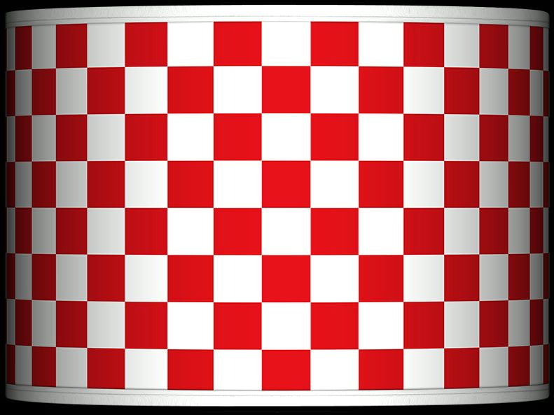 Checkered Red Giclee Glow Lamp Shade 13.5x13.5x10 (Spider)