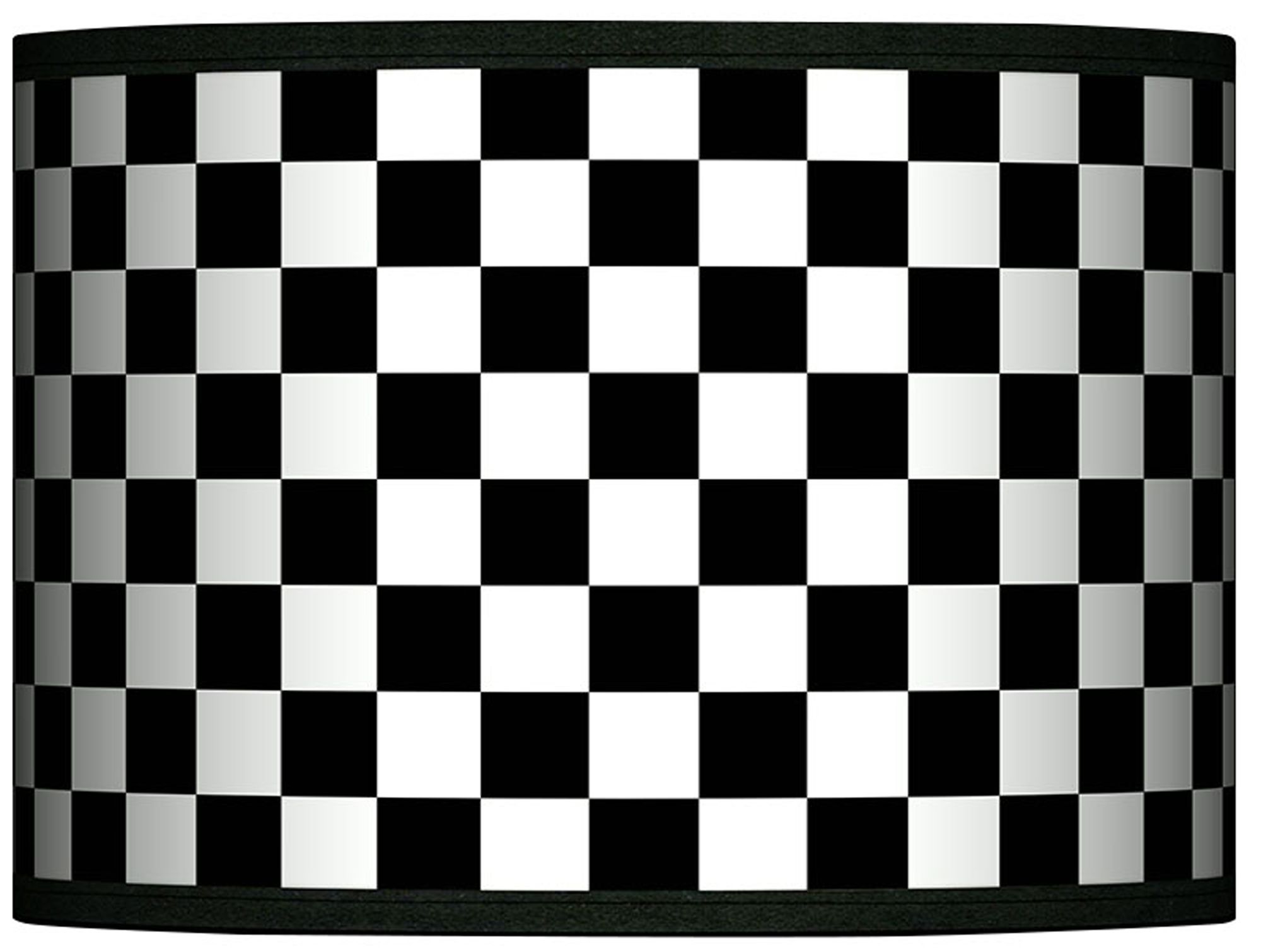 Checkered Black Giclee Glow Lamp Shade 13.5x13.5x10 (Spider)