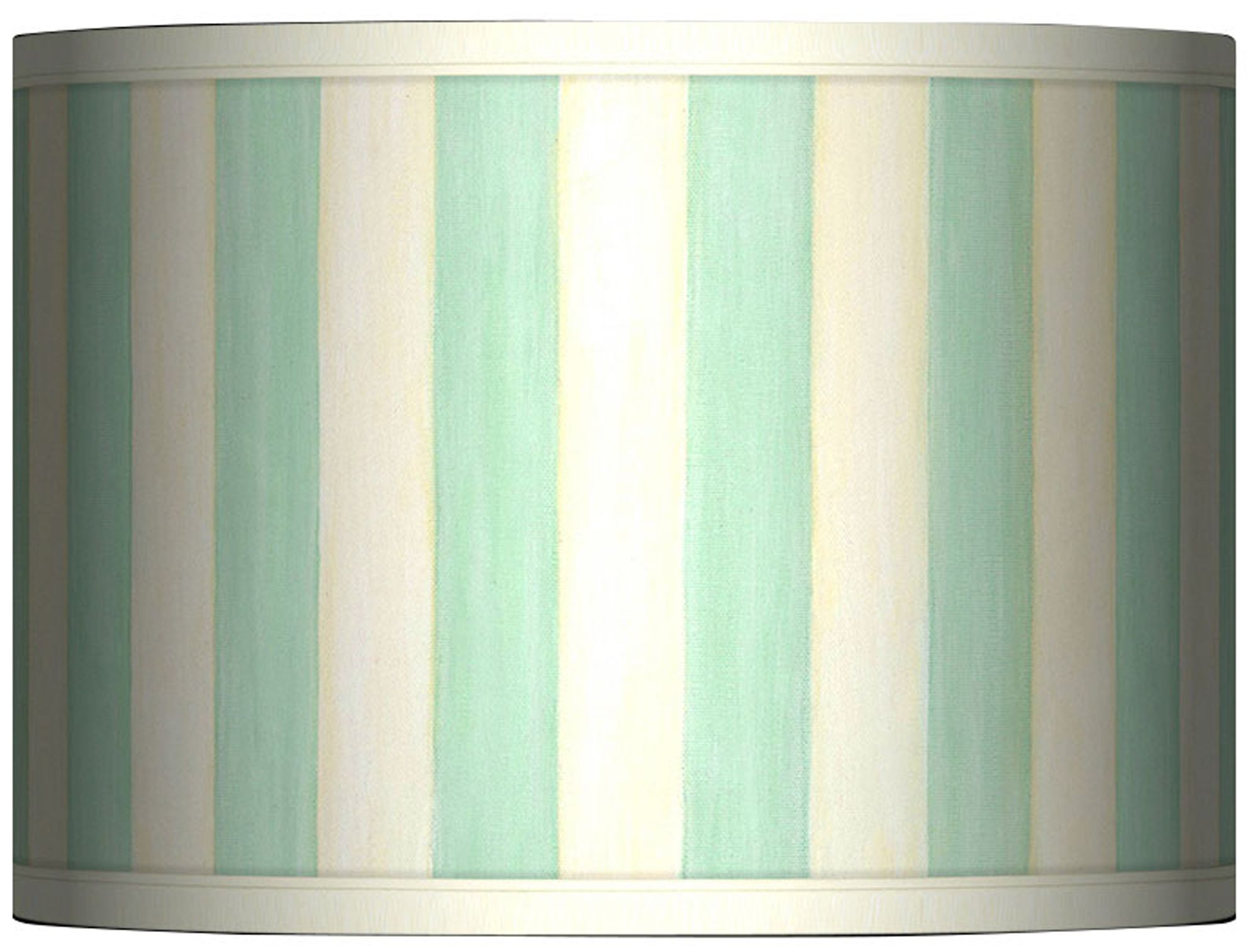 Seaside Stripe Green Giclee Glow Lamp Shade 13.5x13.5x10 (Spider)