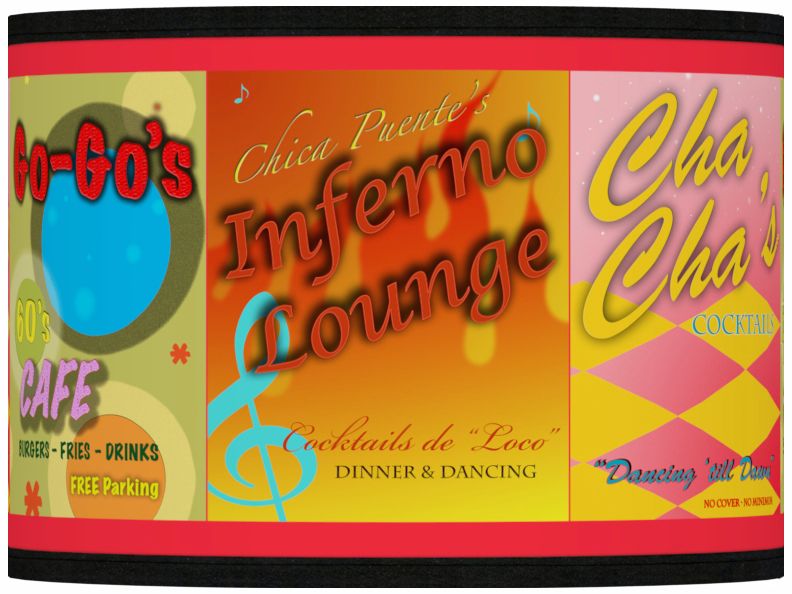 Retro Diner Pattern Giclee Lamp Shade 13.5x13.5x10 (Spider)