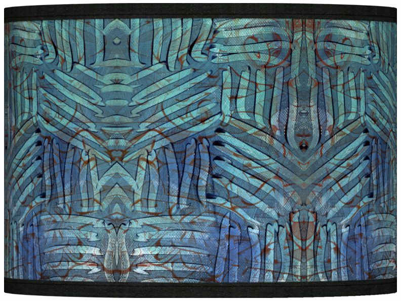 Aqua Fractals Giclee Lamp Shade 13.5x13.5x10 (Spider)