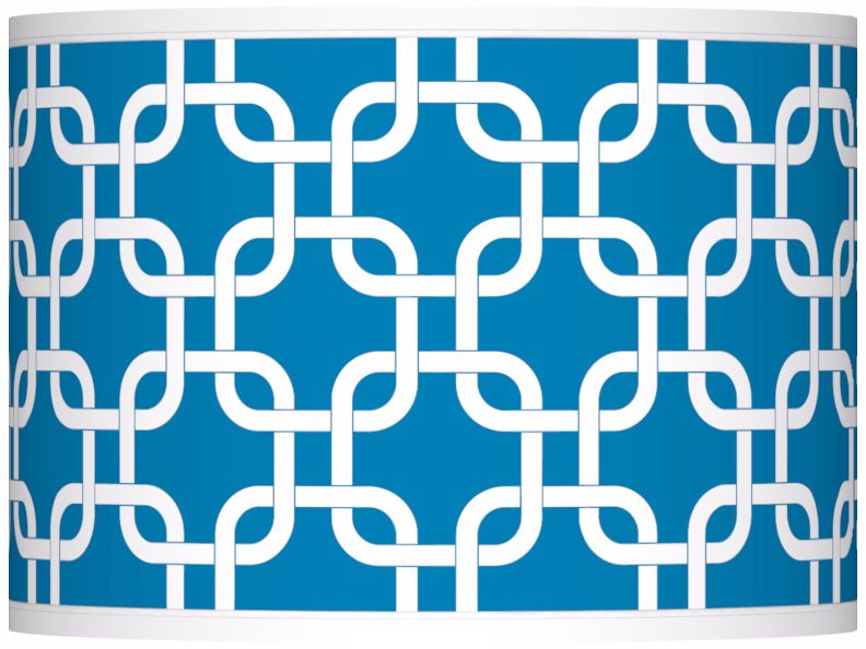 Blue Lattice Giclee Shade 13.5x13.5x10 (Spider)