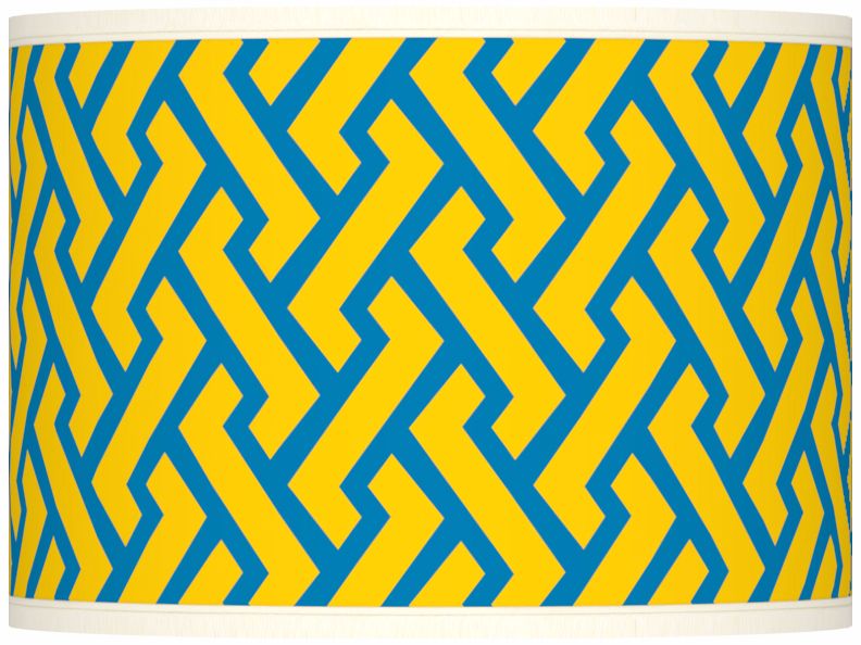 Yellow Brick Weave Giclee Shade 13.5x13.5x10 (Spider)