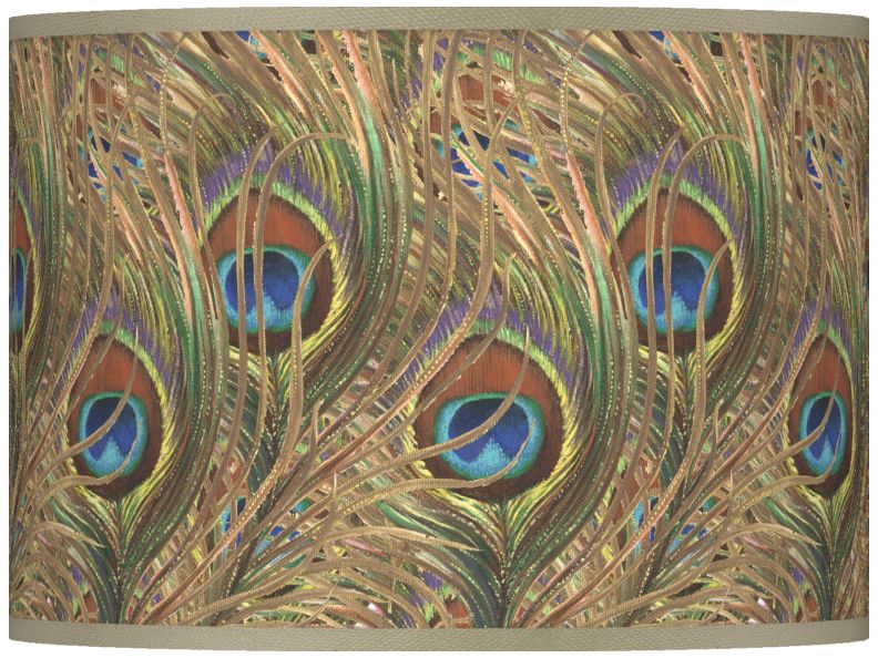 Iridescent Feather Giclee Lamp Shade 13.5x13.5x10 (Spider)