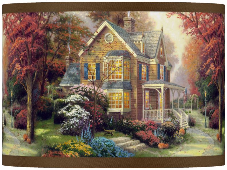Thomas Kinkade Victorian Autumn Shade 13.5x13.5x10