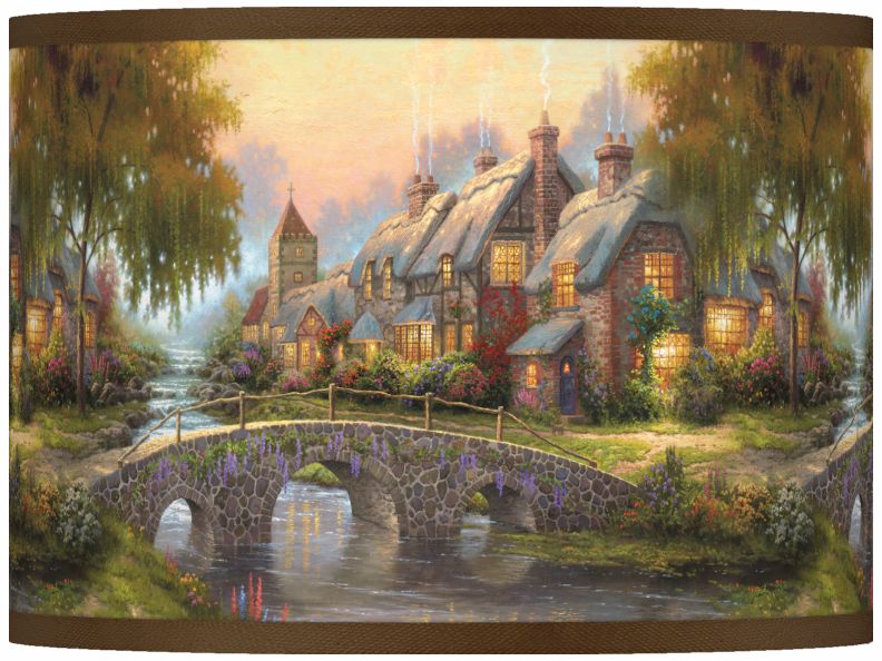 Thomas Kinkade Cobblestone Bridge Shade 13.5x13.5x10