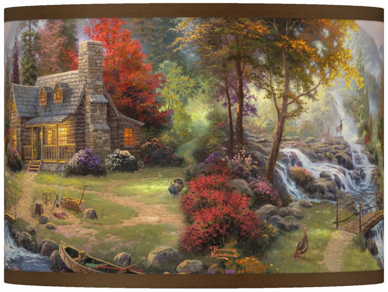 Thomas Kinkade Mountain Paradise Shade 13.5x13.5x10