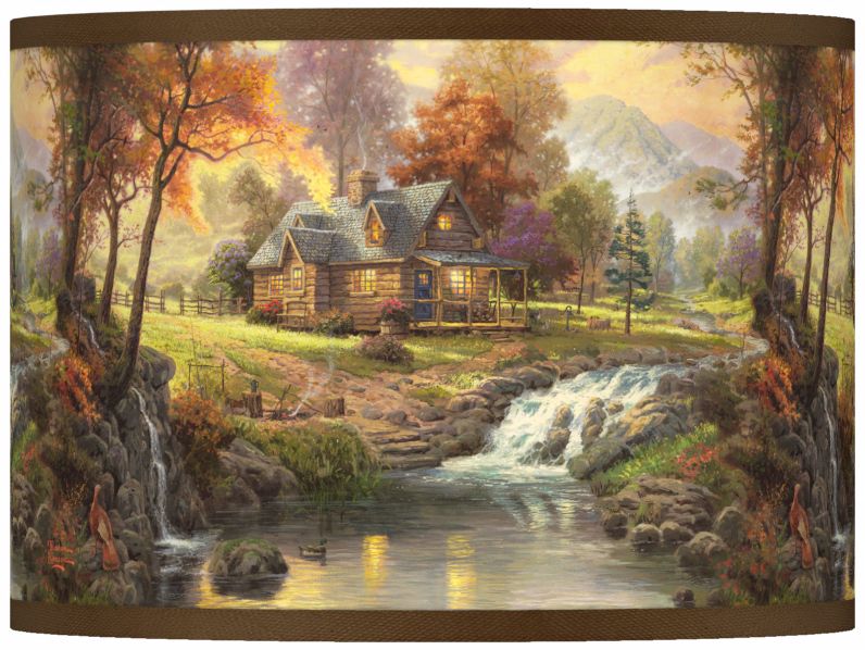 Thomas Kinkade Mountain Retreat Shade 13.5x13.5x10