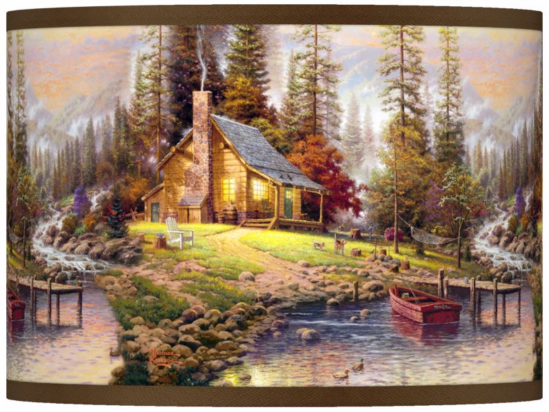 Thomas Kinkade A Peaceful Retreat Shade 13.5x13.5x10