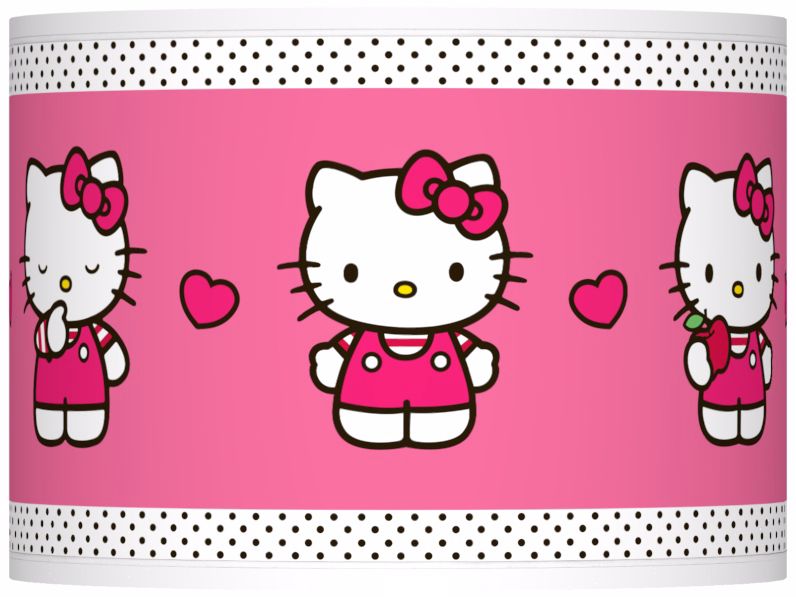 Hello Kitty Pink and Polka Dots Lamp Shade 13.5x13.5x10 (Spider)