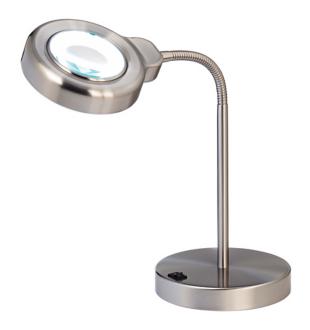 Brushed Steel Gooseneck Magnifier Desk Lamp 37897