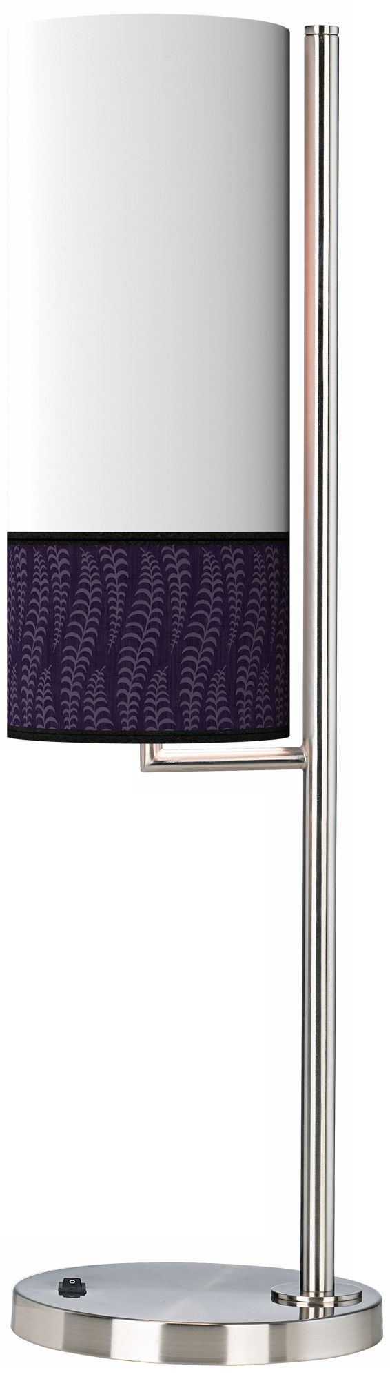 Stacy Garcia Fancy Fern Rich Plum Banner Giclee Table Lamp
