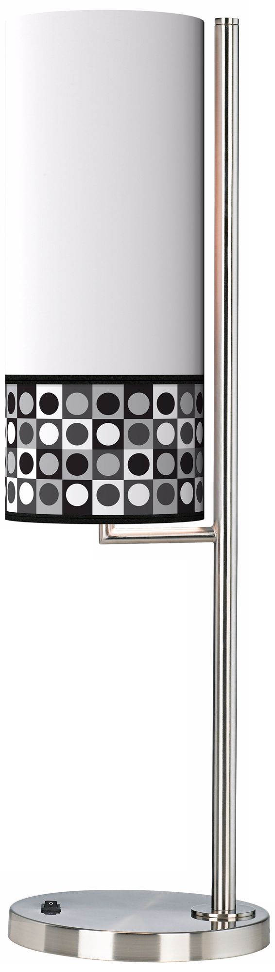Black and Grey Dotted Squares Banner Giclee Table Lamp