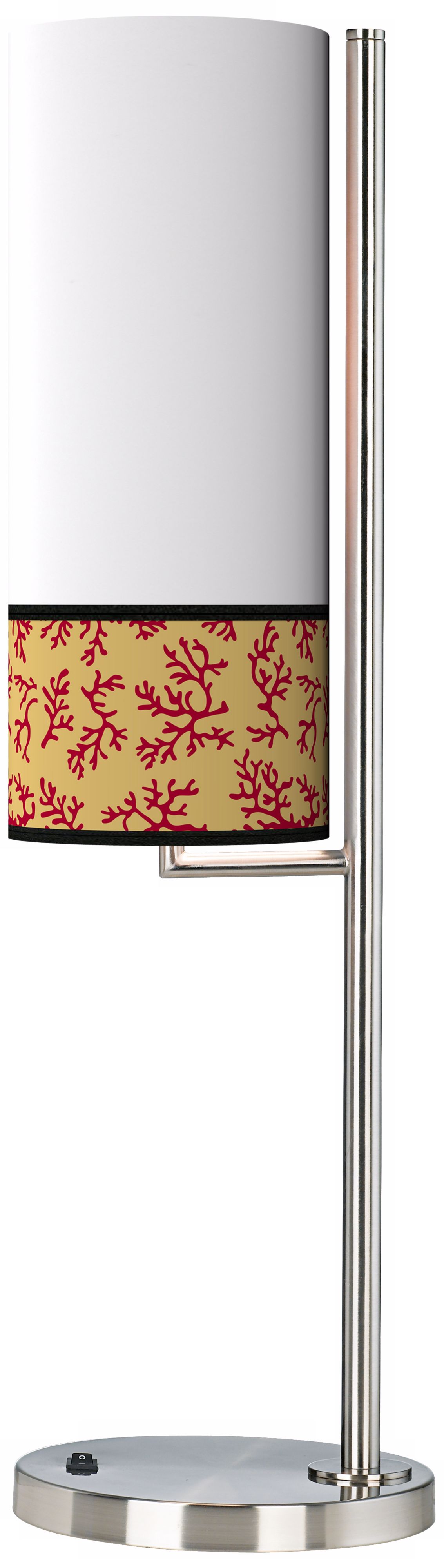 Crimson Coral Banner Giclee Table Lamp
