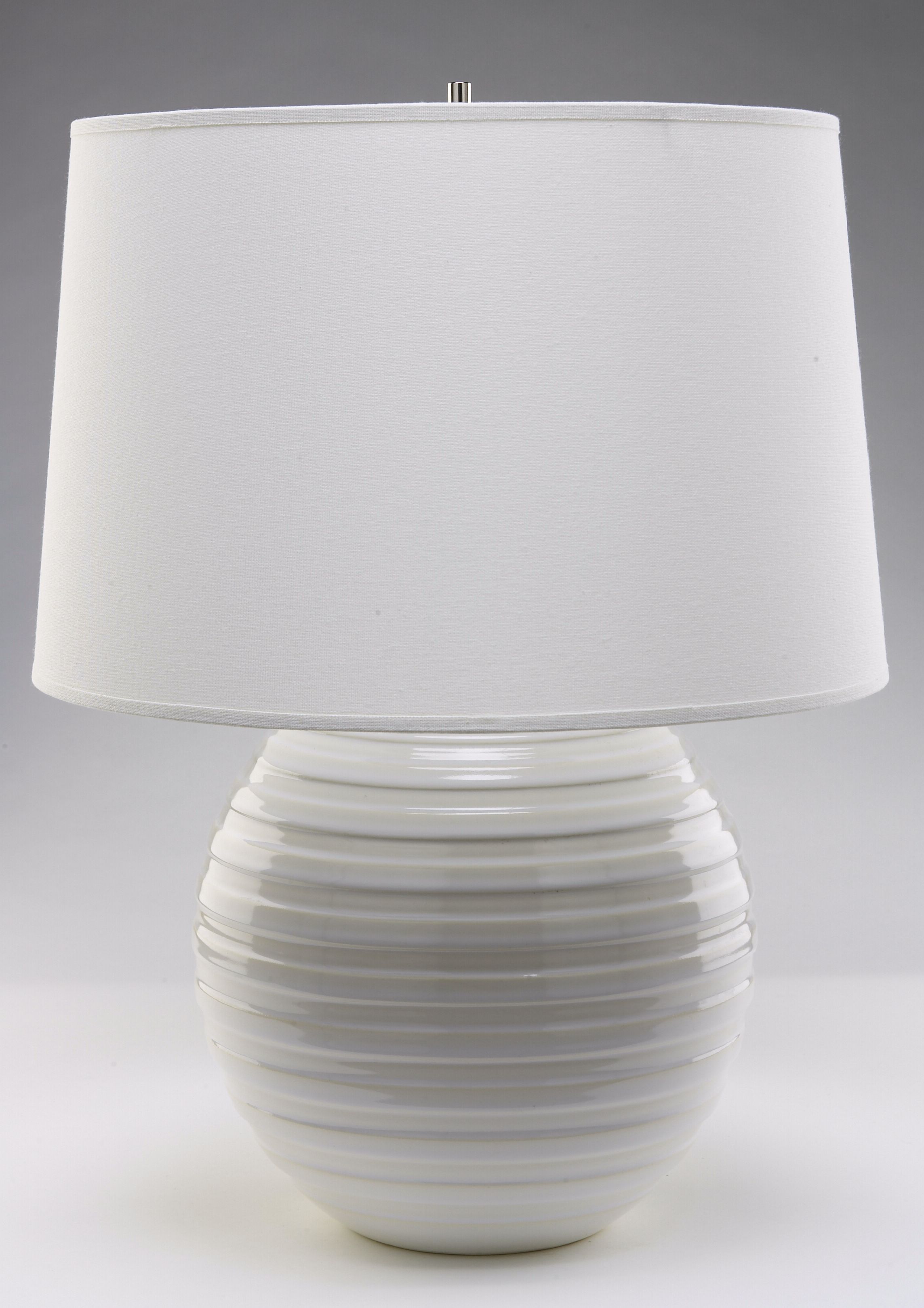 Haeger Potteries White Ceramic Centrifugal Table Lamp