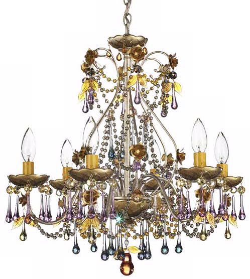 Schonbek 19" Wide Rose Crystal Chandelier