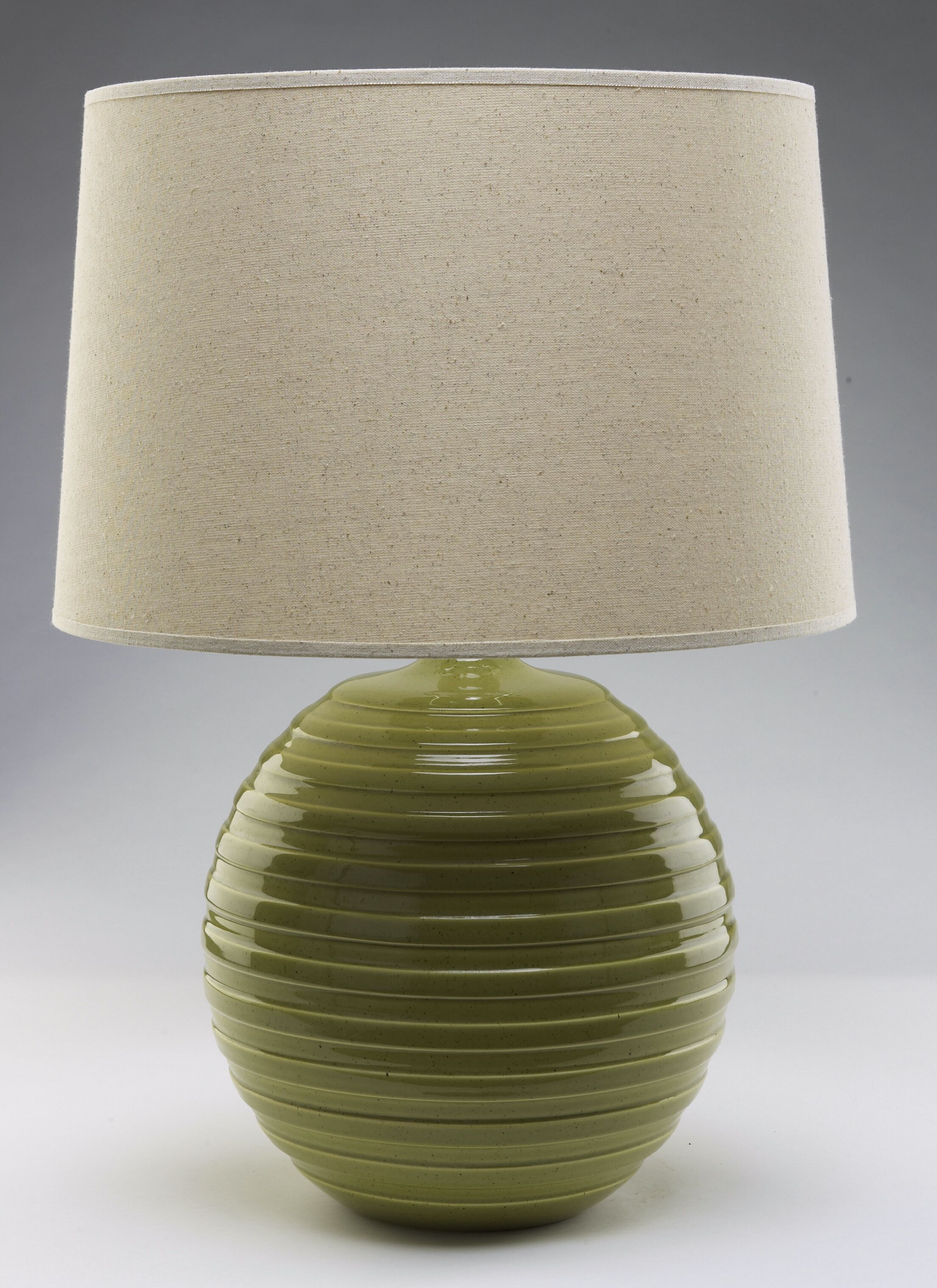 Haeger Potteries Sage Green Ceramic Centrifugal Table Lamp