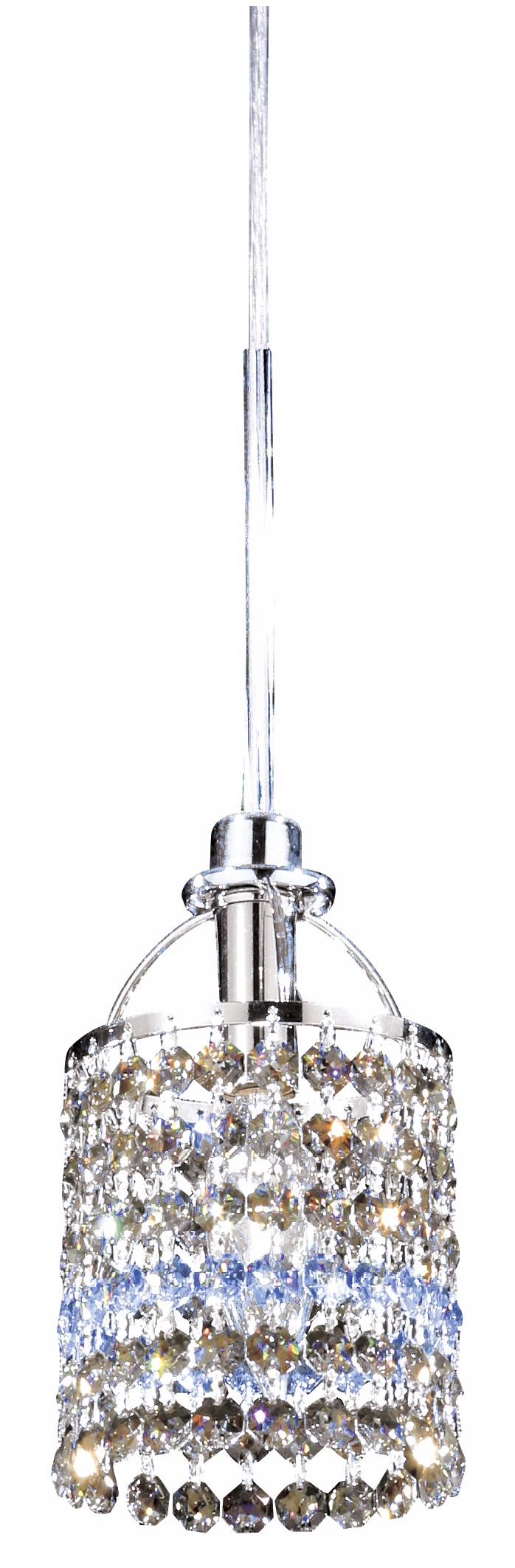 Echo Teak and Sapphire Crystals Mini Pendant Chandelier