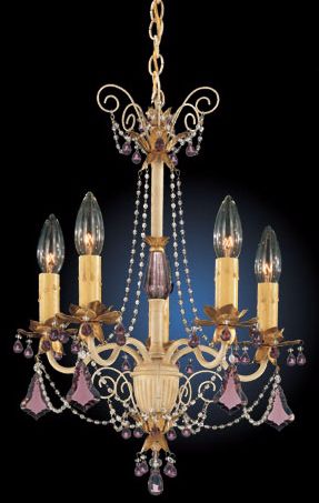 Schonbek  Amethyst Crystal Five Light Chandelier