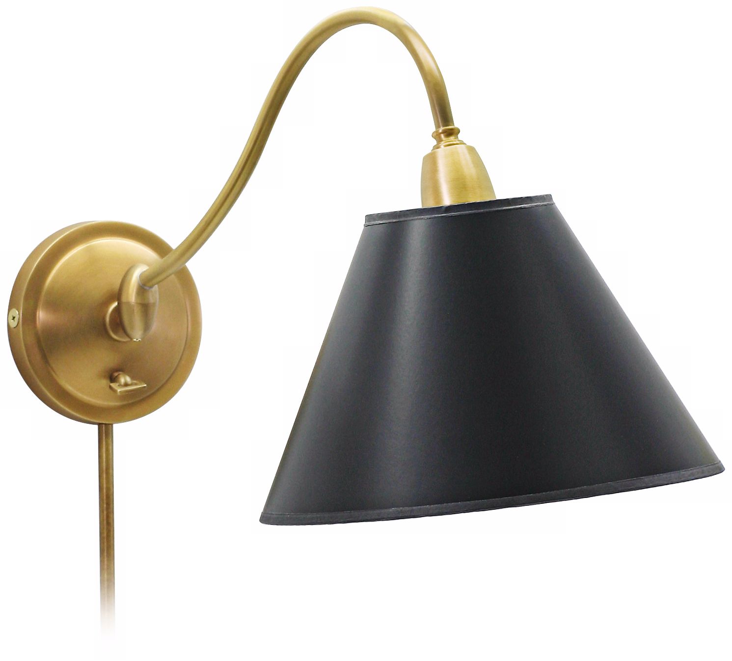 Hyde Park Weathered Brass Plug-In  Wall Lamp