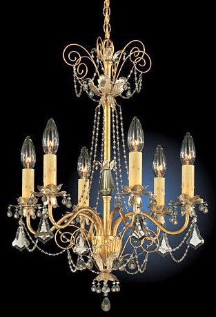 Schonbek Black Diamond Crystal Six Light Chandelier