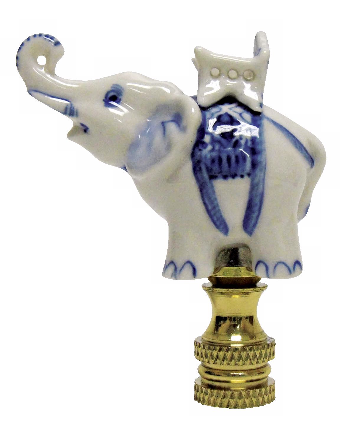 Elephant Blue and White Porcelain Finial