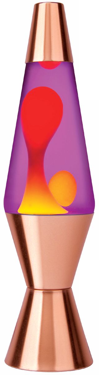 Yellow and Purple Copper  Base Lava Lamp
