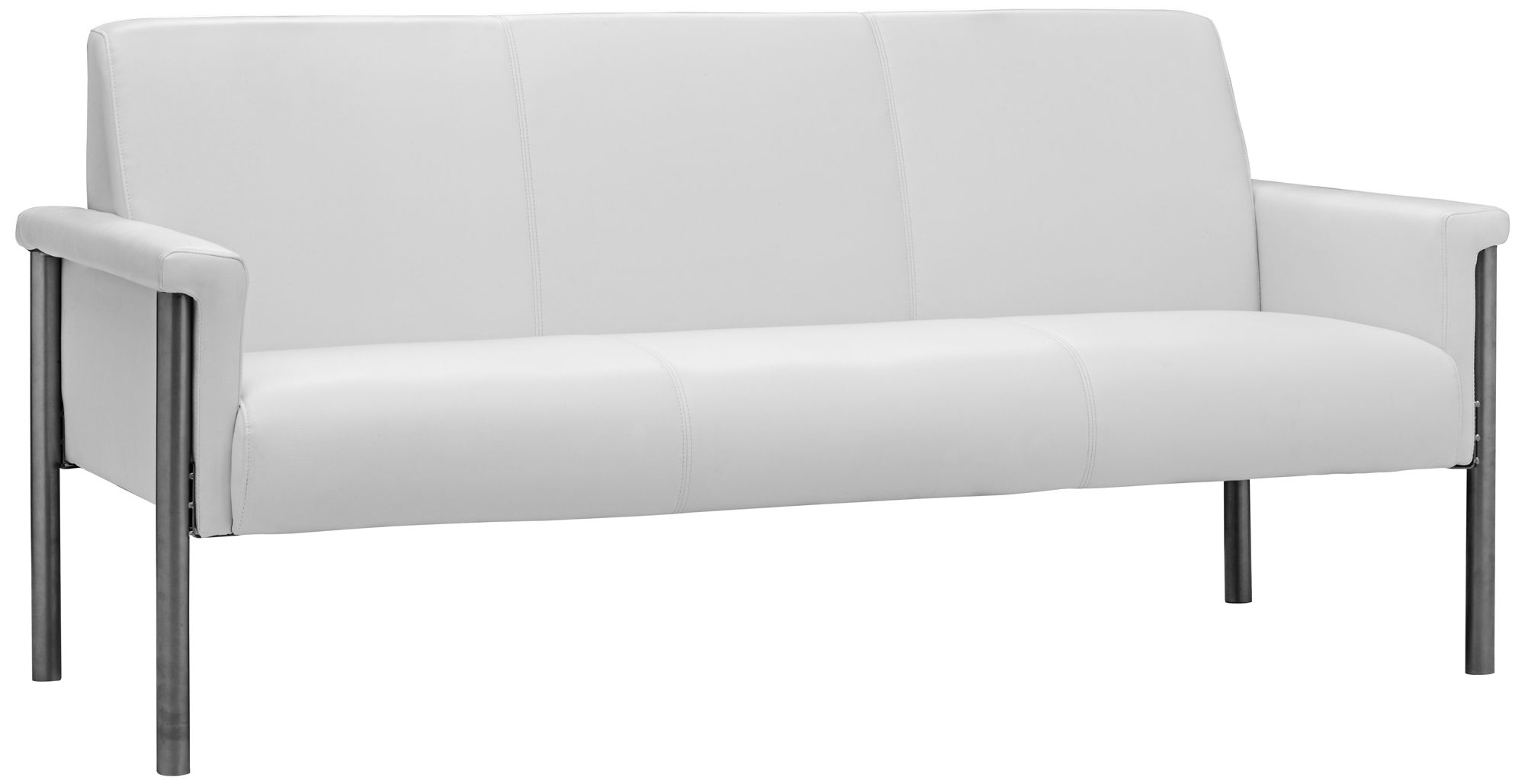 Zuo Baton White Faux Leather Sofa