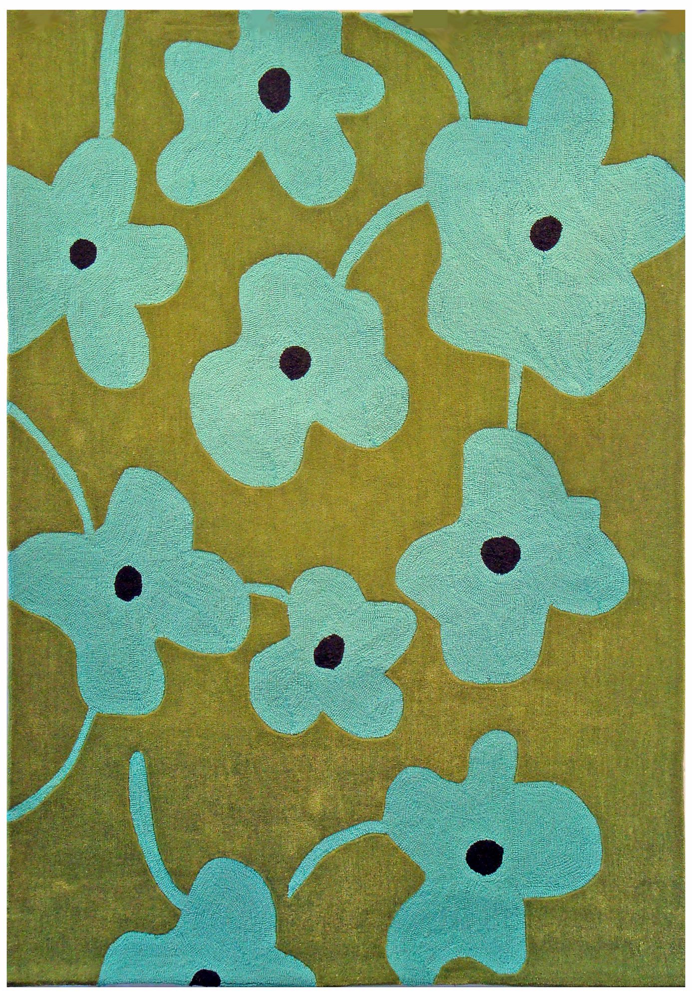 Festival FHT2599 Green and Blue Floral Area Rug