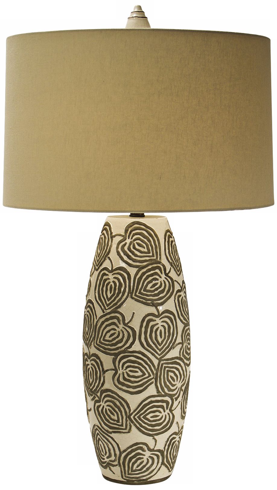 Natural Light Relief Oatmeal Pottery Table Lamp