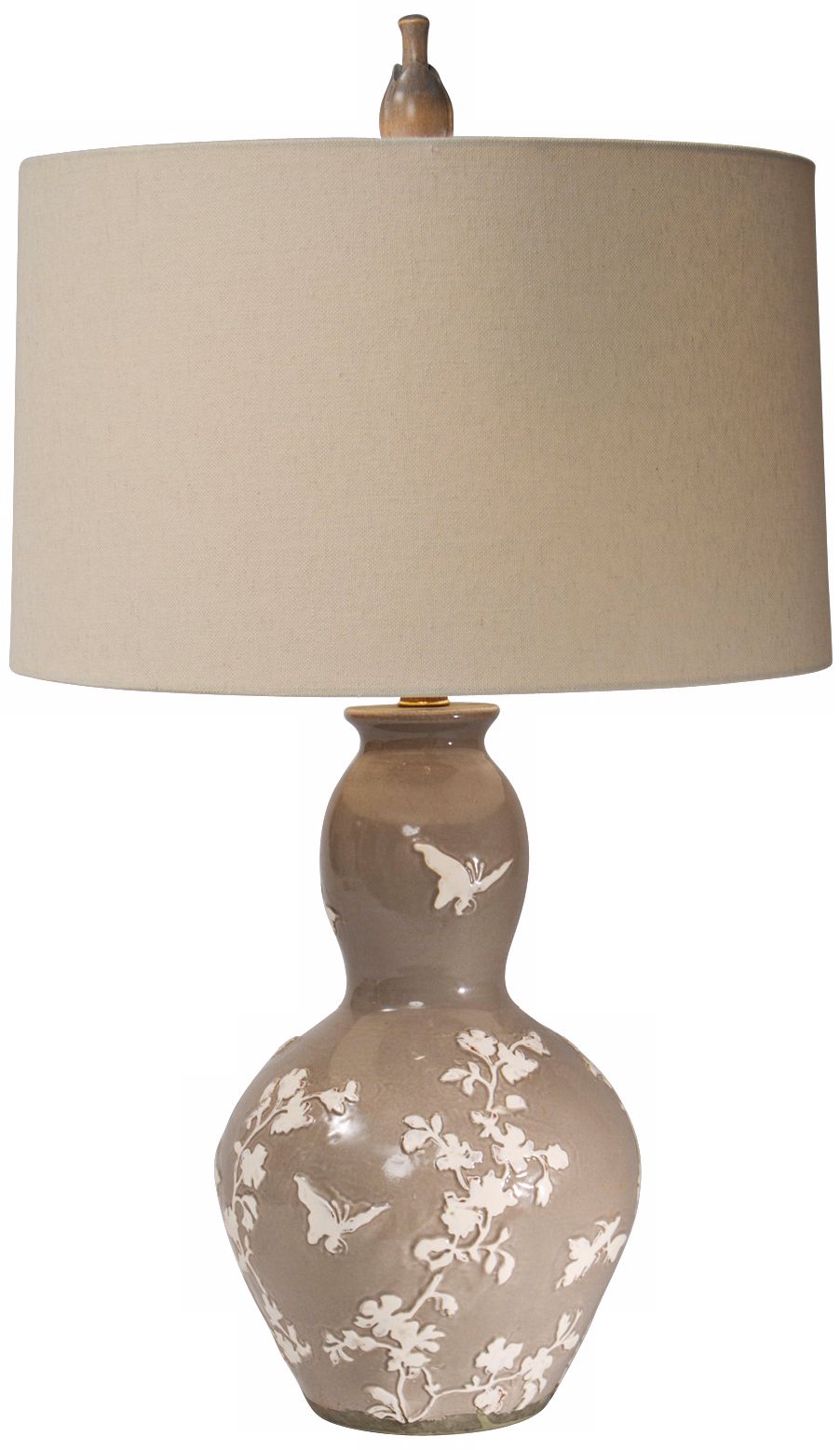 Natural Light Taupe Garden Gourd Table Lamp